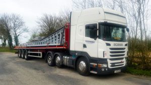 Flatbed loaded for Network Rail